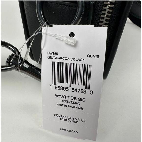Coach CW365 Wyatt Crossbody Bag In Signature Canvas IN Charcoal/Black - Picture 6 of 8